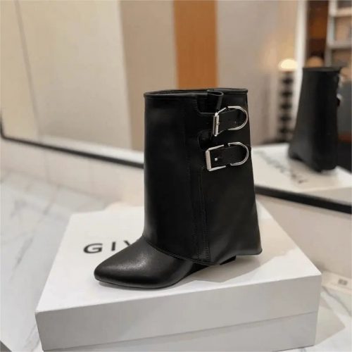 Givenchy Shark Lock Leather Boots Black