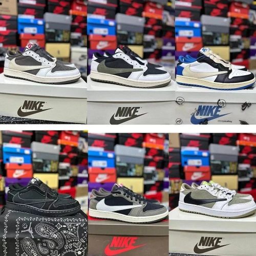 Nike Air Jordan 1 Low Travis Scott Chunky Sneakers Multicolor