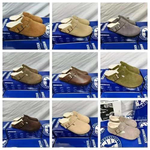 Birkenstock Boston Shearling Cozy Suede Clogs Multicolor
