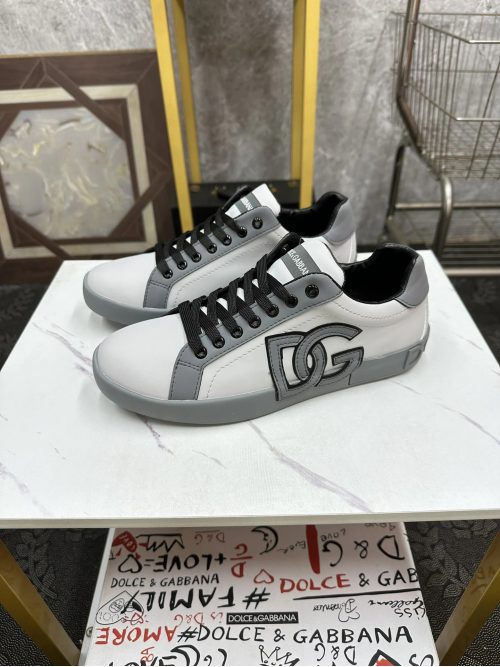 Dolce & Gabbana D&G Portofino Casual Sneakers White and Gray