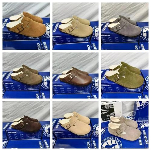 Birkenstock Boston Shearling Cozy Suede Clogs Multicolor