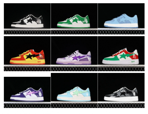 A Bathing Ape BAPE Bapesta Low Top Sneakers Multicolor