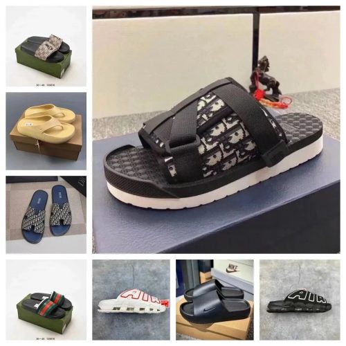 Dior Alpha Canvas Strap Sandals Black and White