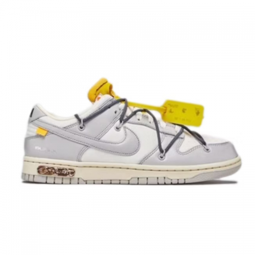 Nike Off-White Dunk Low Lot 02 Chunky Sneakers White and Gray