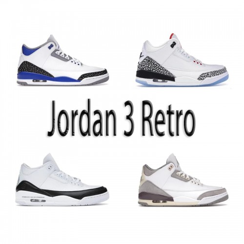 Jordan 3 Retro Iconic Basketball Sneakers Multicolor