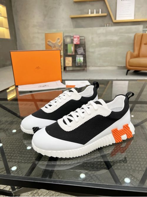 Hermes Bouncing Chunky Sneakers Black and White