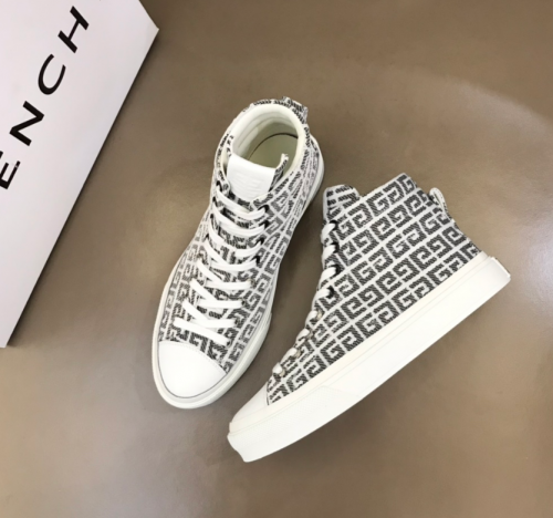 Givenchy City Sport High Top Canvas Sneakers Black and White