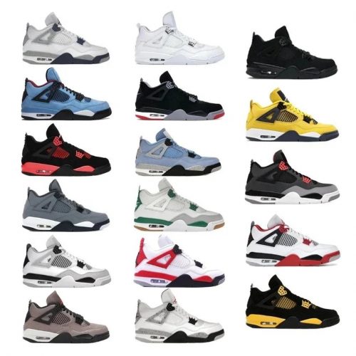 Jordan 4 Retro Iconic Basketball Sneakers Multicolor
