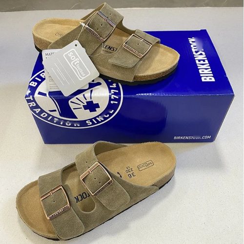 Birkenstock Arizona Suede Sandals Beige