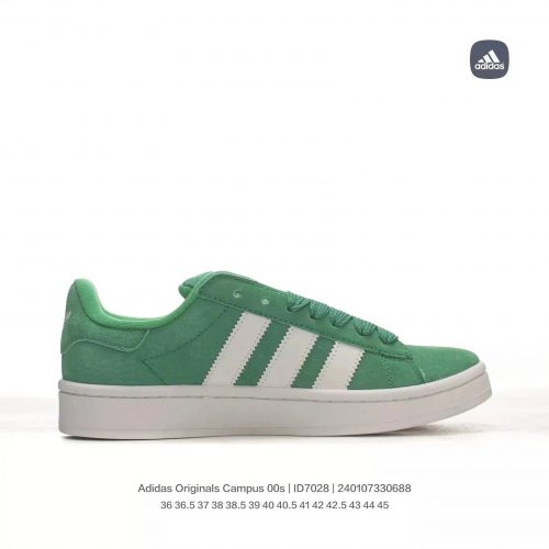 Adidas Campus 00s Chunky Suede Sneakers Green and White
