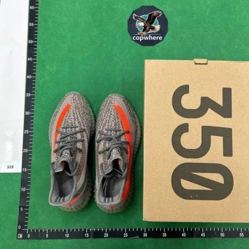 Adidas Yeezy Boost 350 V2 Beluga Reflective Chunky Sneakers Gray and Orange