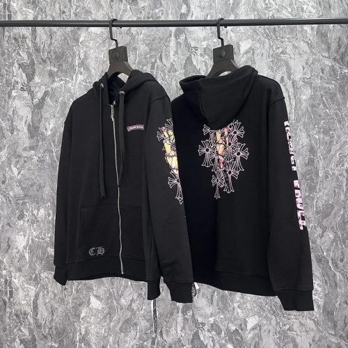 Chrome Hearts Matty Boy Graphic Streetwear Zip-Up Hoodie Black
