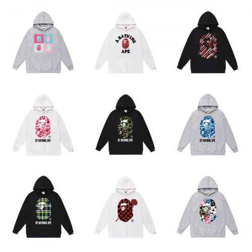 A Bathing Ape BAPE Graphic Print Streetwear Hoodie Multicolor