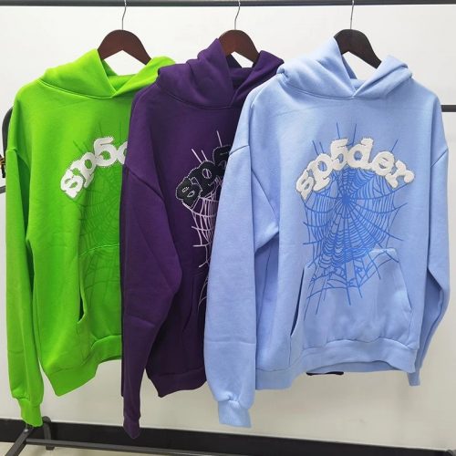 Sp5der Web Hoodie Oversized Streetwear Sweatshirt Multicolor