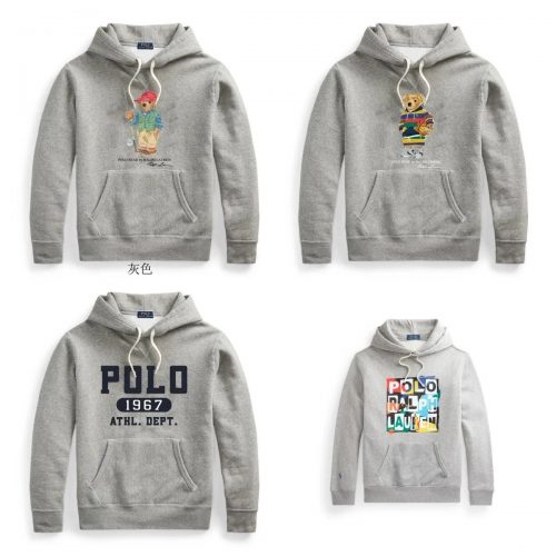 Polo Ralph Lauren Ralph Lauren Graphic Print Cotton Hoodie Gray
