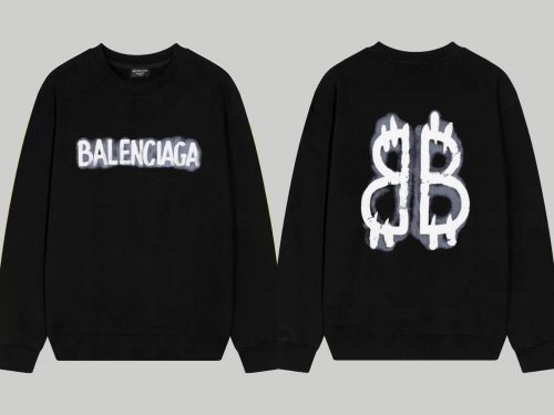 Balenciaga Spray Paint BB Oversized Sweatshirt Black