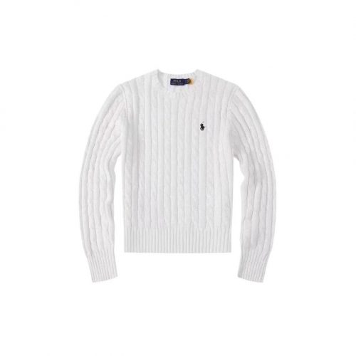 Polo Ralph Lauren PRL Cable-Knit Cotton Classic Sweater White