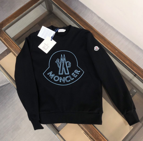 Moncler Graphic Print Cotton Sweatshirt Black