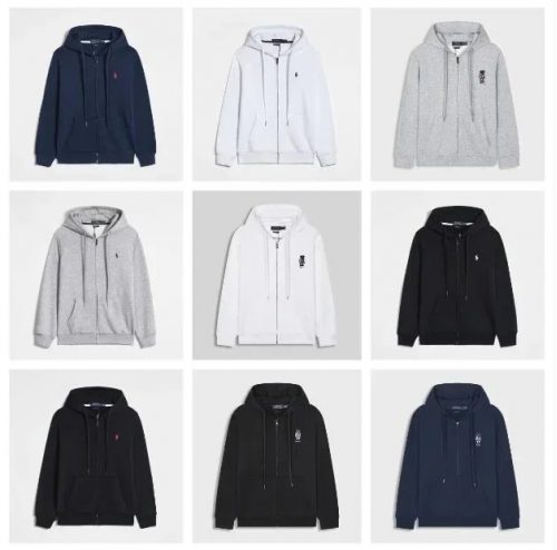 Ralph Lauren RL Polo Bear Zip-Up Hoodie Casual Cotton Sweatshirt Multicolor