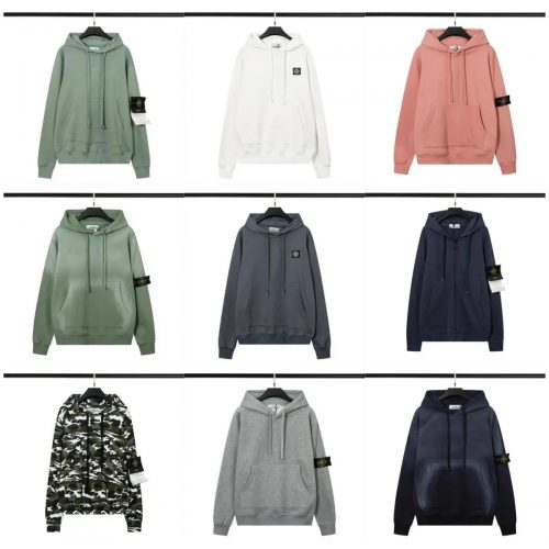 Stone Island Compass Patch Cotton Hoodie Multicolor