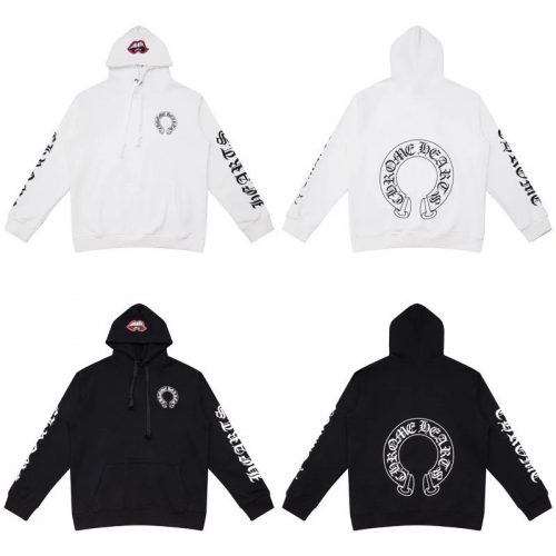 Chrome Hearts Matty Boy Lips Graphic Streetwear Hoodie Black and White