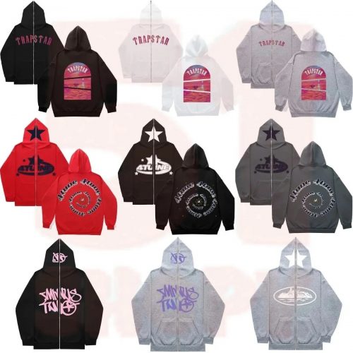 Trapstar Graphic Zip-Up Hoodie Streetwear Sweatshirt Multicolor