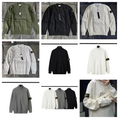 Stone Island Compass Patch Knit Crewneck Sweater Multicolor