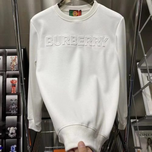 Burberry Embossed Lettering Cotton Sweatshirt White