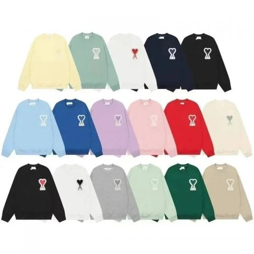 Ami Paris Ami Ami de Coeur Cotton Crewneck Sweatshirt Multicolor