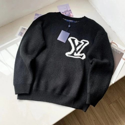 Louis Vuitton LV Intarsia Knit Crewneck Sweater Black