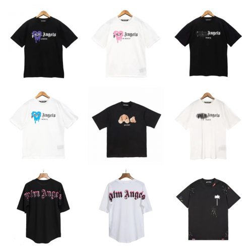 Palm Angels Graphic Print Oversized T-Shirt Collection Black and White