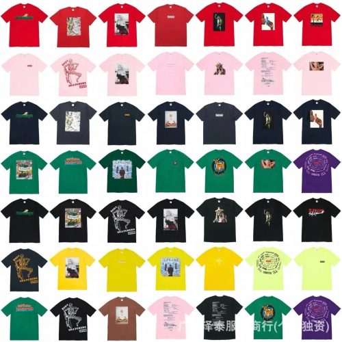 Supreme Graphic T-Shirt Collection Streetwear Cotton T-Shirt Multicolor