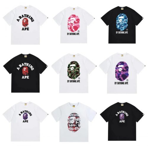 A Bathing Ape BAPE Ape Head Graphic Streetwear T-Shirt Multicolor
