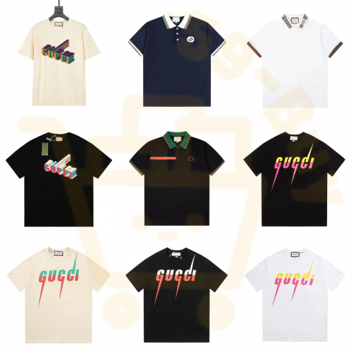 Gucci Graphic Print Cotton T-Shirts and Polo Shirts Multicolor