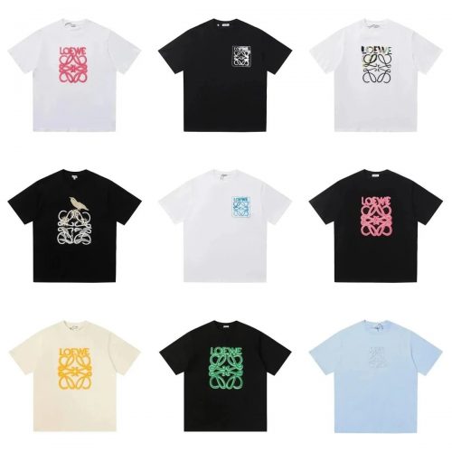 Loewe Anagram Embroidery Graphic Tee Cotton T-Shirt Multicolor