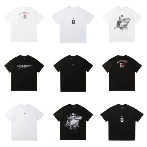 Givenchy Graphic Print Cotton T-Shirt Black and White