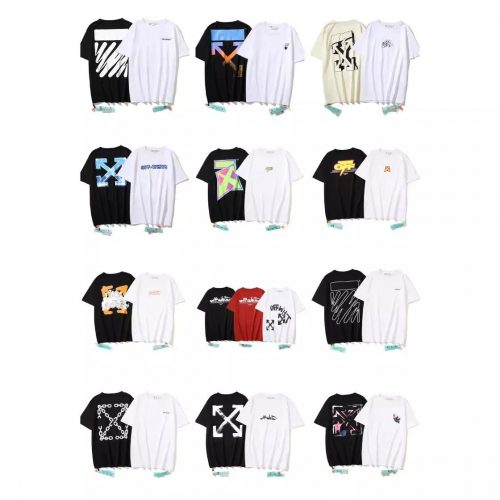 Off-White Graphic Print Cotton T-Shirt Multicolor