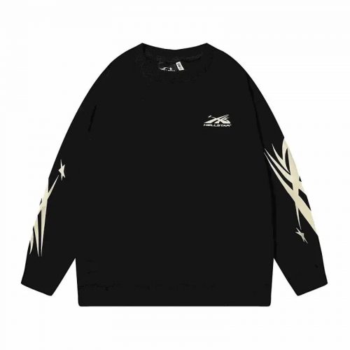 Hellstar Graphic Print Oversized Long Sleeve Shirt Black
