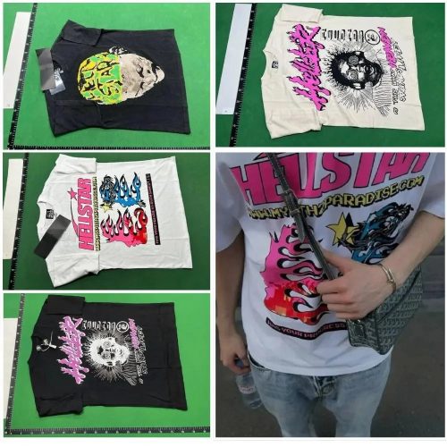 Hellstar Graphic Print Oversized Tee Black and White