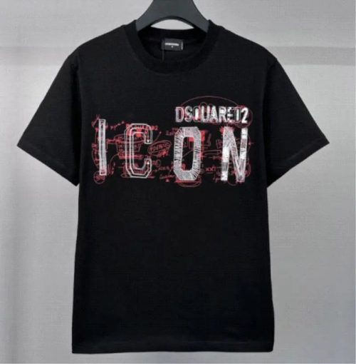 Dsquared2 D2 ICON Scribble Print Graphic Tee Black