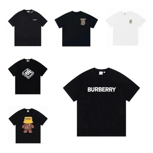 Burberry Graphic Print Cotton T-Shirt Collection Black and White