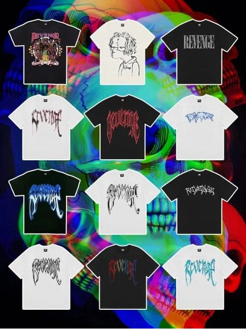 Revenge Graphic Print Streetwear T-Shirt Multicolor