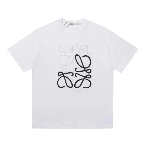 Loewe Anagram Embroidered Cotton T-Shirt White