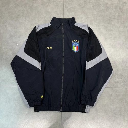 Corteiz CRTZ Italy Track Jacket Sporty Windbreaker Black