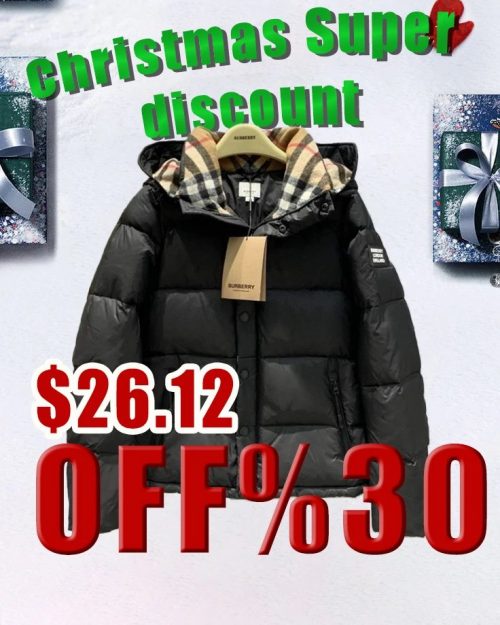 Burberry Check Lined Puffer Jacket Black