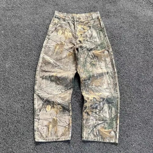 RealTree Camo Print Wide Leg Pants Brown