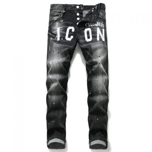 Dsquared2 ICON Distressed Slim Fit Jeans Black