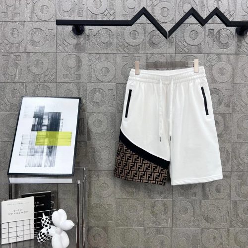 Fendi FF Logo Panel Casual Shorts White