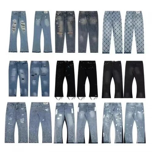 Gallery Dept. Distressed Denim Jeans Vintage Streetwear Pants Multicolor
