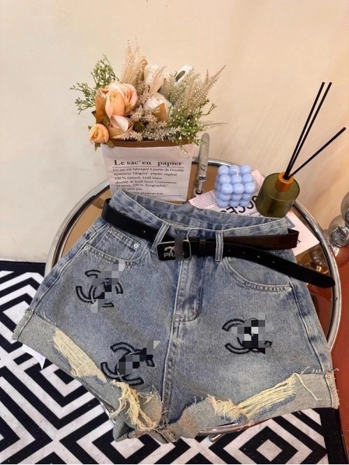 Prada Denim Distressed Shorts Casual Shorts Blue